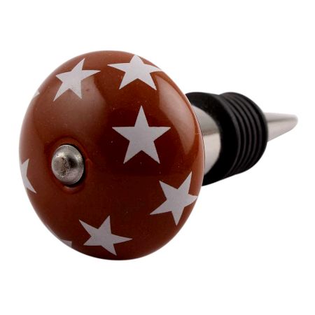 Brown Star Ceramic Wine Stopper (Pack Of One Piece)